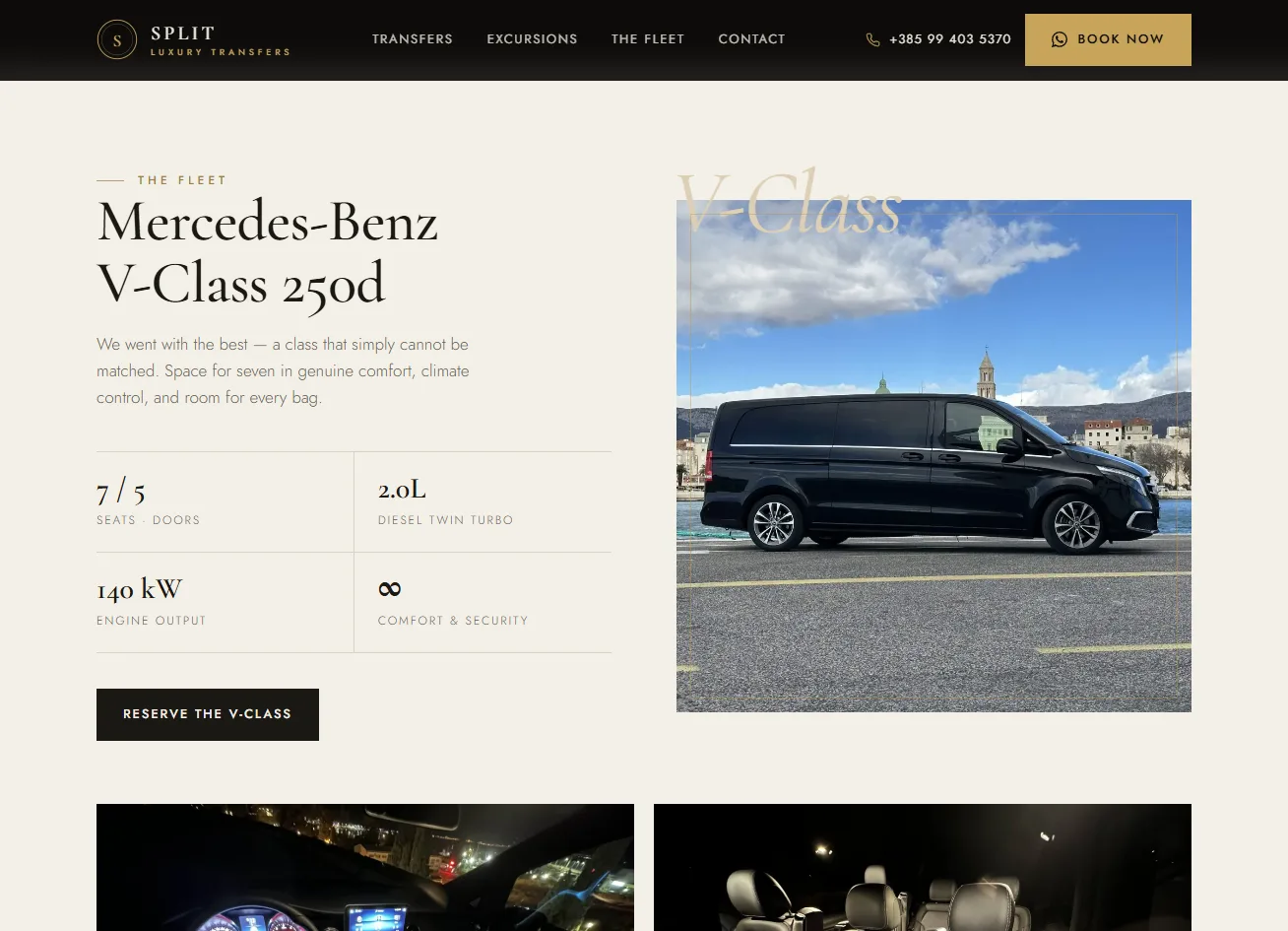 Split Luxury Transfers fleet section