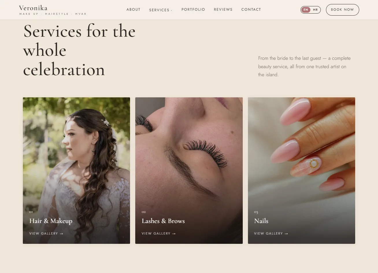Redesigned services section