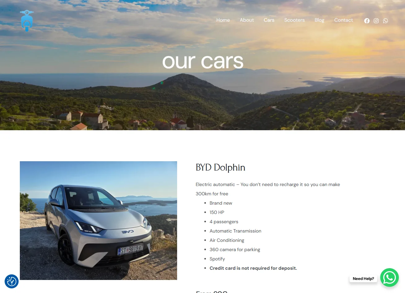 ZoranaRent cars page